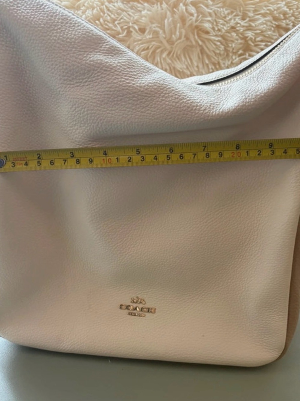 Coach Pebbled Leather Hobo in Blush with Black Trim - Picture 15 of 16